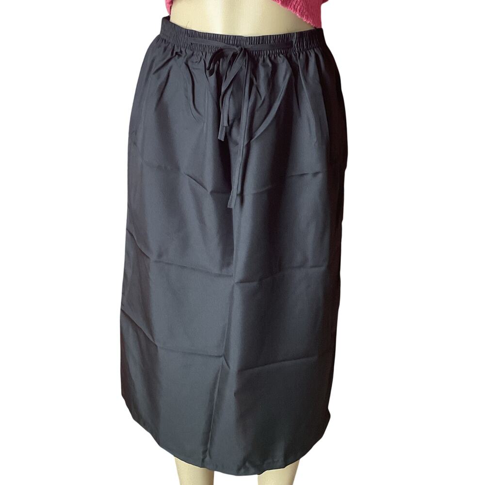 Vintage Sears Black Midi Skirt Women’s Medium USA Made Elastic Waist NOS - Picture 2 of 10